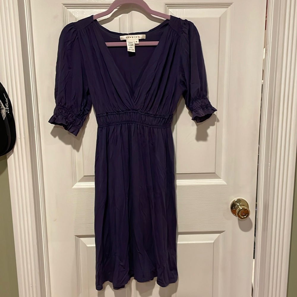 Studio M Purple V Neck Dress